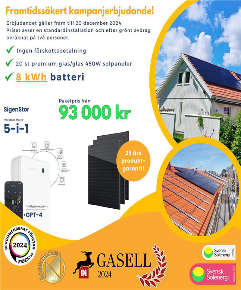 SigenStor 8 kWh kampanj